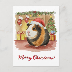 Cute Guinea-gris-julljulljakttjockaket i Cavia Cav Vykort