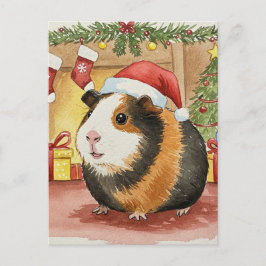 Cute Guinea-gris-julljulljakttjockaket i Cavia Cav Vykort