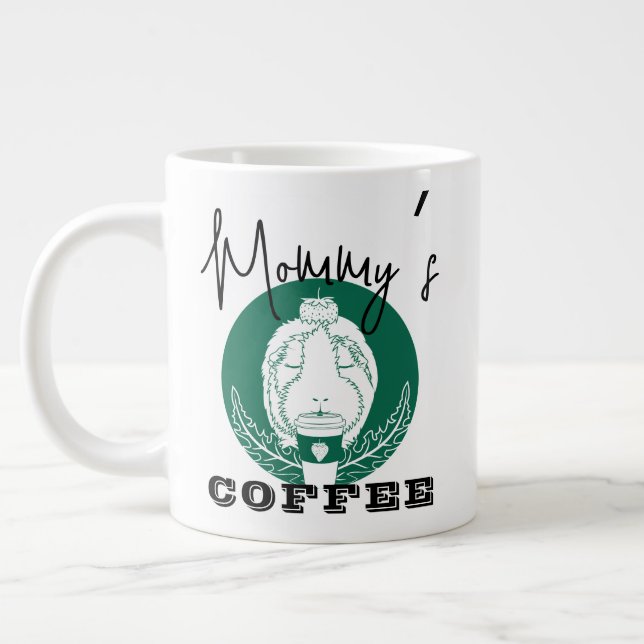 Cute Guinea Gris Jumbo Mugg (Vänster)