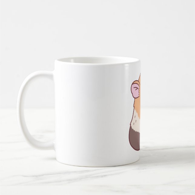Cute Guinea Gris Kärlek som dricker Bubble Tea Kaffemugg (Vänster)