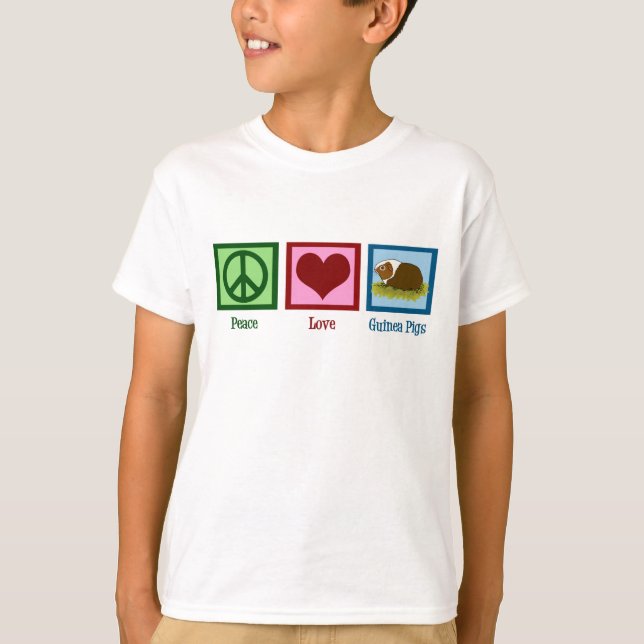 Cute Guinea Gris Kids T Shirt (Framsida)
