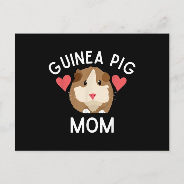 Cute Guinea Gris Mamma Älskare Glyft Red Hearts Fu Vykort (Framsida)