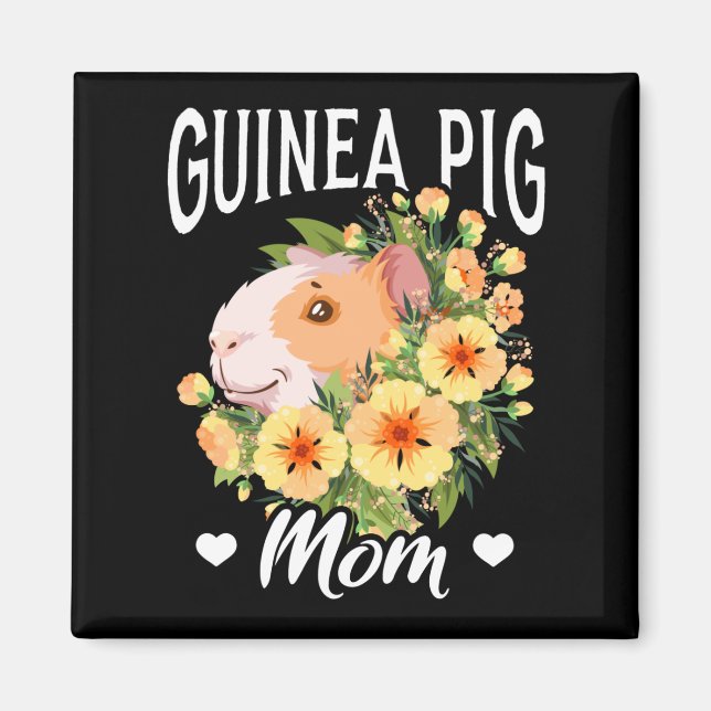 Cute Guinea Gris Mamma Magnet (Framsidan)
