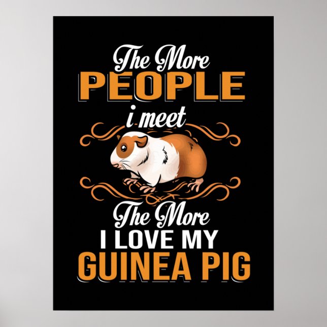 Cute Guinea Gris Mamma Poster (Framsidan)