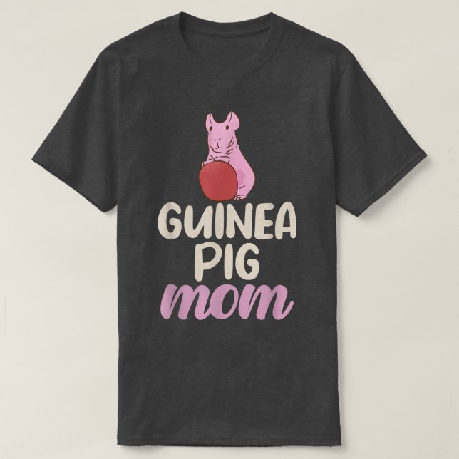 Cute Guinea Gris Mamma T Shirt (Design framsida)