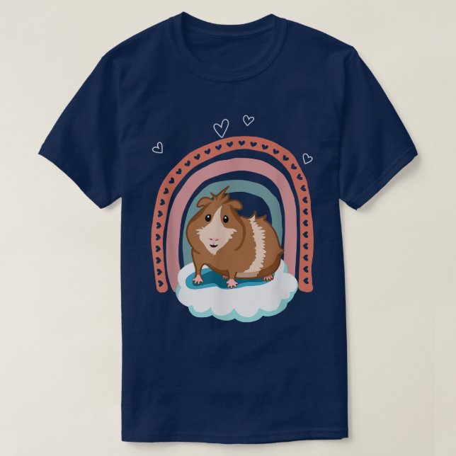 Cute guinea gris med boho-regnbåggåva T-Shirt (Design framsida)
