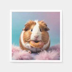 Cute Guinea Gris med pastellövertoning för Donut Pappersservett