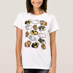 Cute guinea gris mönster t shirt