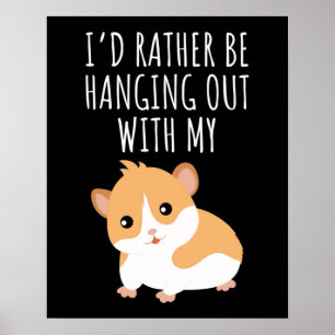 Cute Guinea Gris Poster