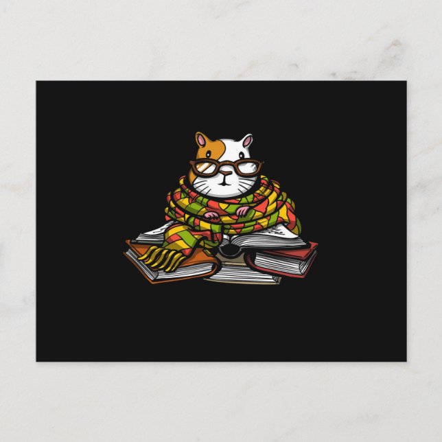 Cute Guinea Gris Read Bok | Cute Djurälskare Vykort (Framsida)