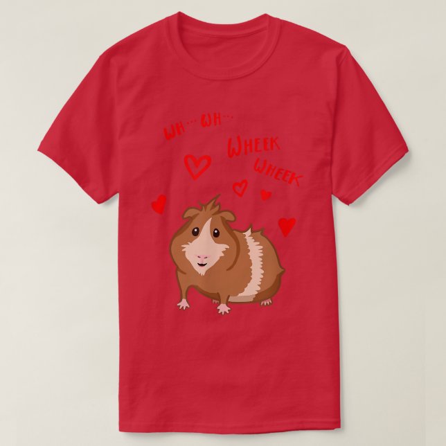 Cute guinea gris Wheek Wheek-gåva T-Shirt (Design framsida)