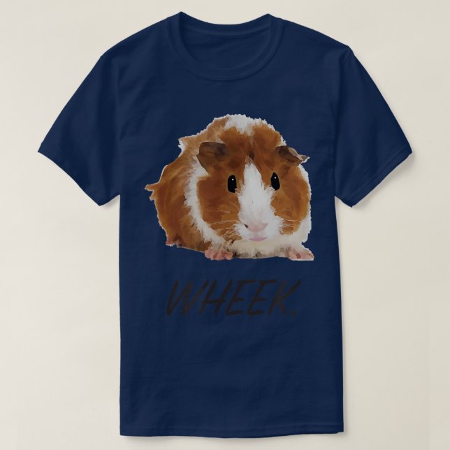 Cute Guinea Gris Wheek White Grått T Shirt (Design framsida)