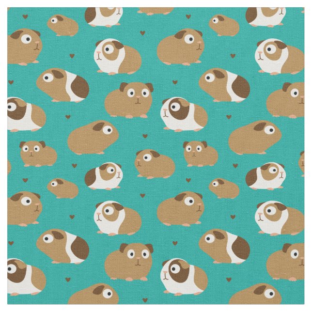 Cute Guinea Grisar Fabric Tyg (Närbild)