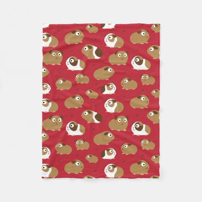 Cute Guinea Grisar Fleece Blanket (Framsidan)