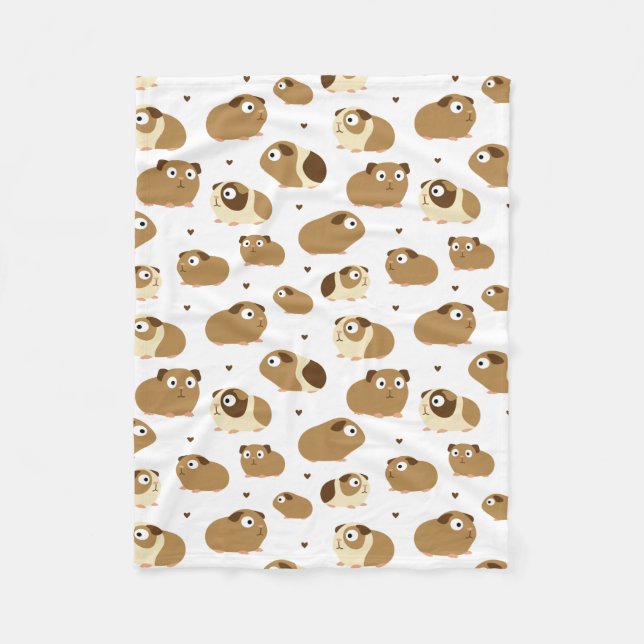 Cute Guinea Grisar Fleece Blanket (Framsidan)