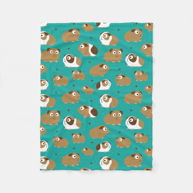 Cute Guinea Grisar Fleece Blanket (Framsidan)