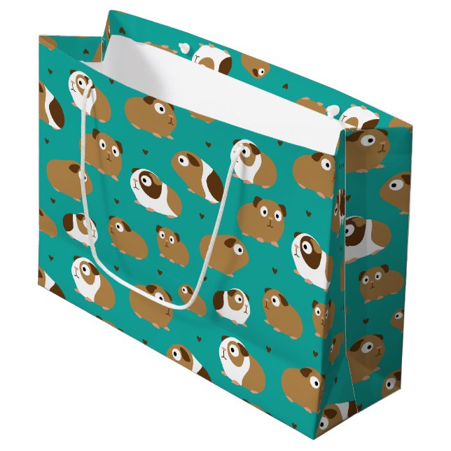 Cute Guinea Grisar Large Gift Bag (Framsidan Vinklad)