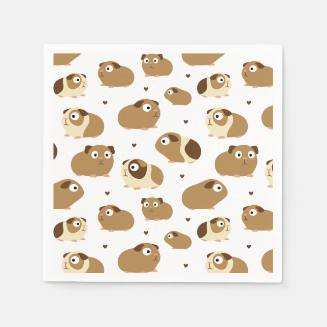 Cute Guinea Grisar Napkins Pappersservett (Framsidan)