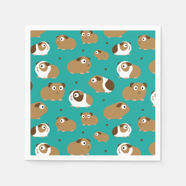 Cute Guinea Grisar Napkins Pappersservett (Framsidan)