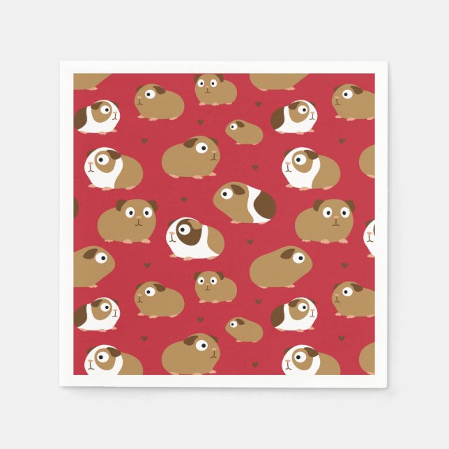 Cute Guinea Grisar Napkins Pappersservett (Framsidan)
