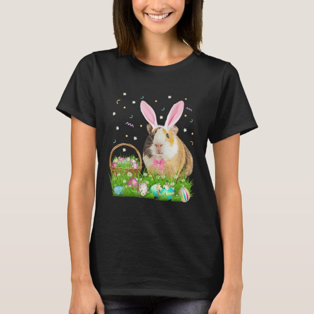 Cute Guinea-Påsk-dagen-Bunny Eggs Påsk Costu T Shirt (Framsida)
