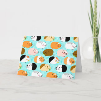Cute Guinea Pig Pattern Kort