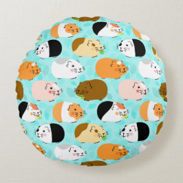 Cute Guinea Pig Pattern Rund Kudde