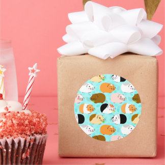 Cute Guinea Pig Pattern Runt Klistermärke