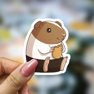 Cute Guinea-Snacking på en Baby Carrot-Sticker Klistermärken