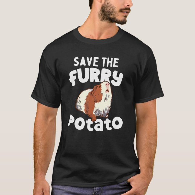 Cute Guineas Spara Gris Håriget potatis T Shirt (Framsida)