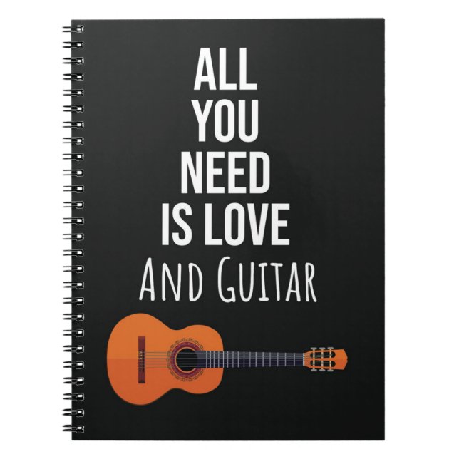 Cute Guitar Player Gifts Instrument Music Lover Anteckningsbok (Framsidan)