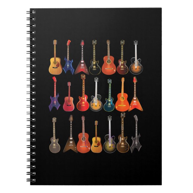 Cute Guitar Rock and roll Musical Instruments Gift Anteckningsbok (Framsidan)