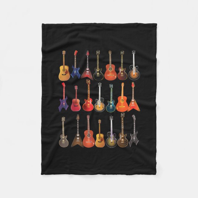 Cute Guitar Rock and roll Musical Instruments Gift Fleecefilt (Framsidan)