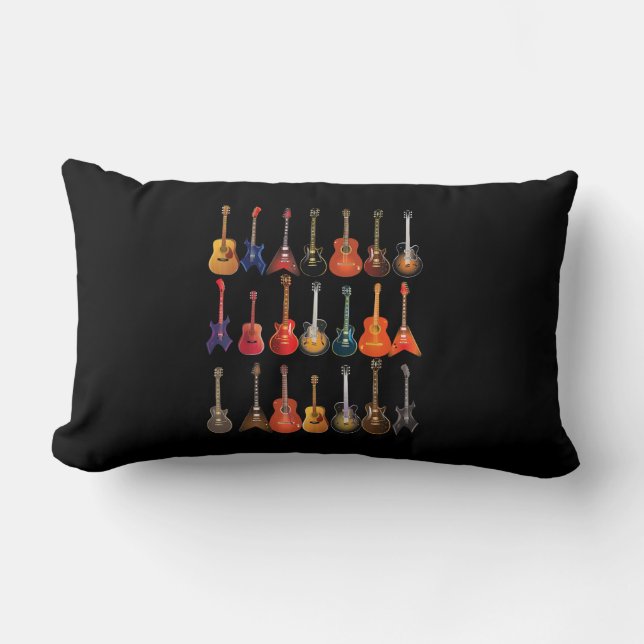 Cute Guitar Rock and roll Musical Instruments Gift Lumbarkudde (Framsida)