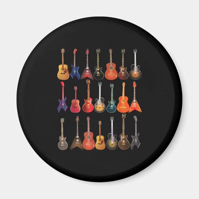 Cute Guitar Rock and roll Musical Instruments Gift Magnet (Framsidan)