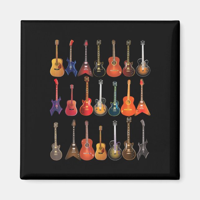 Cute Guitar Rock and roll Musical Instruments Gift Magnet (Framsidan)