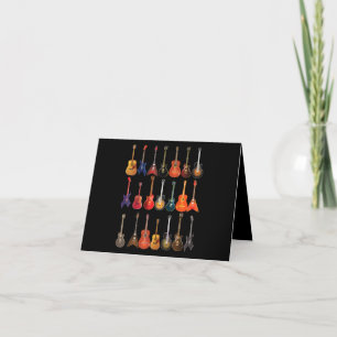 Cute Guitar Rock and roll Musical Instruments Gift Tack Kort