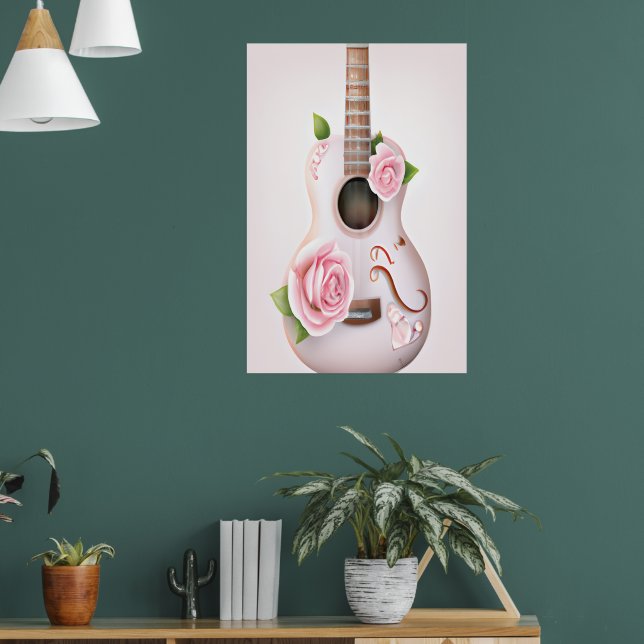 CUTE GUITAR WITH ROSA ROS POSTER (Vardagsrum 1)