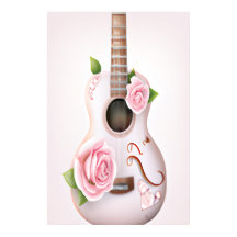 CUTE GUITAR WITH ROSA ROS POSTER