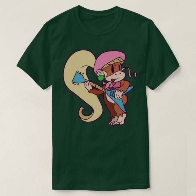 Cute Guitarist Dixie Kong T Shirt (Design framsida)