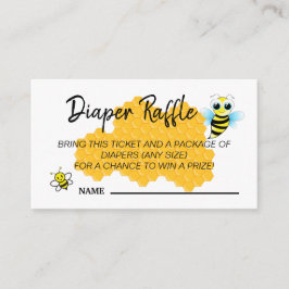 Cute Guld Bee Hive Baby Shower Diaper Raffle Game Tilläggskort