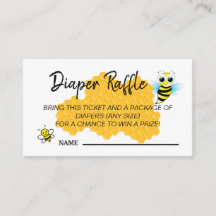 Cute Guld Bee Hive Baby Shower Diaper Raffle Game Tilläggskort