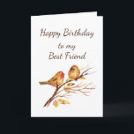 Cute Guld Birds Best Friend Vänskap Bird Kort<br><div class="desc">Cute Sparrow Bird Quote för din bästa vänds födelsedag med invändig vers;  Vänner är speciellare från unga till gamla,  men du är en bästa vän som är dyrare än guld!</div>