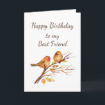 Cute Guld Birds Best Friend Vänskap Bird Kort<br><div class="desc">Cute Sparrow Bird Quote för din bästa vänds födelsedag med invändig vers;  Vänner är speciellare från unga till gamla,  men du är en bästa vän som är dyrare än guld!</div>