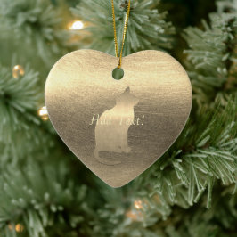 Cute Guld Cat Add Text Ornament