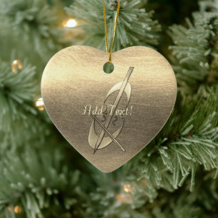 Cute Guld Cello Music Add Text Ornament