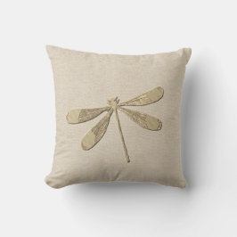 Cute Guld Dragonfly Monogrammad Kudde