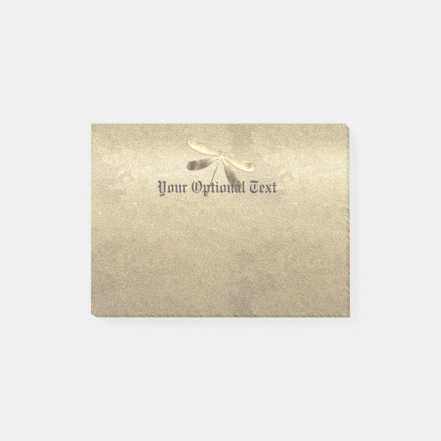Cute Guld Dragonfly Post-it Block (Framsida)