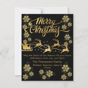 Cute Guld Elegant Letar efter foto för God jul Julkort