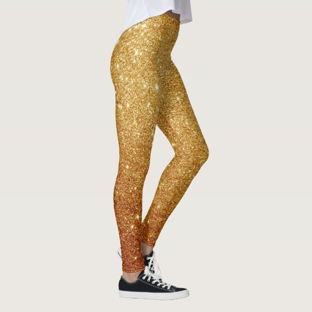Cute Guld Glitter | Guld Leggings Kvinnor (Höger)